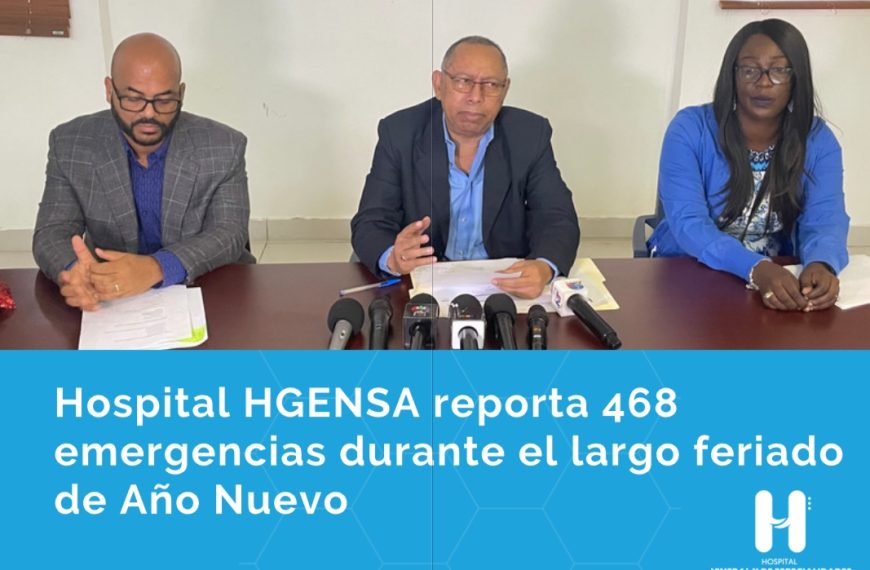 Hospital HGENSA reporta 468 emergencias durante el largo feriado de a&ntilde;o nuevo
